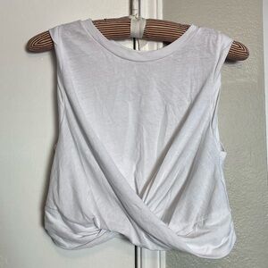 Free People Movement White Twist Front Top